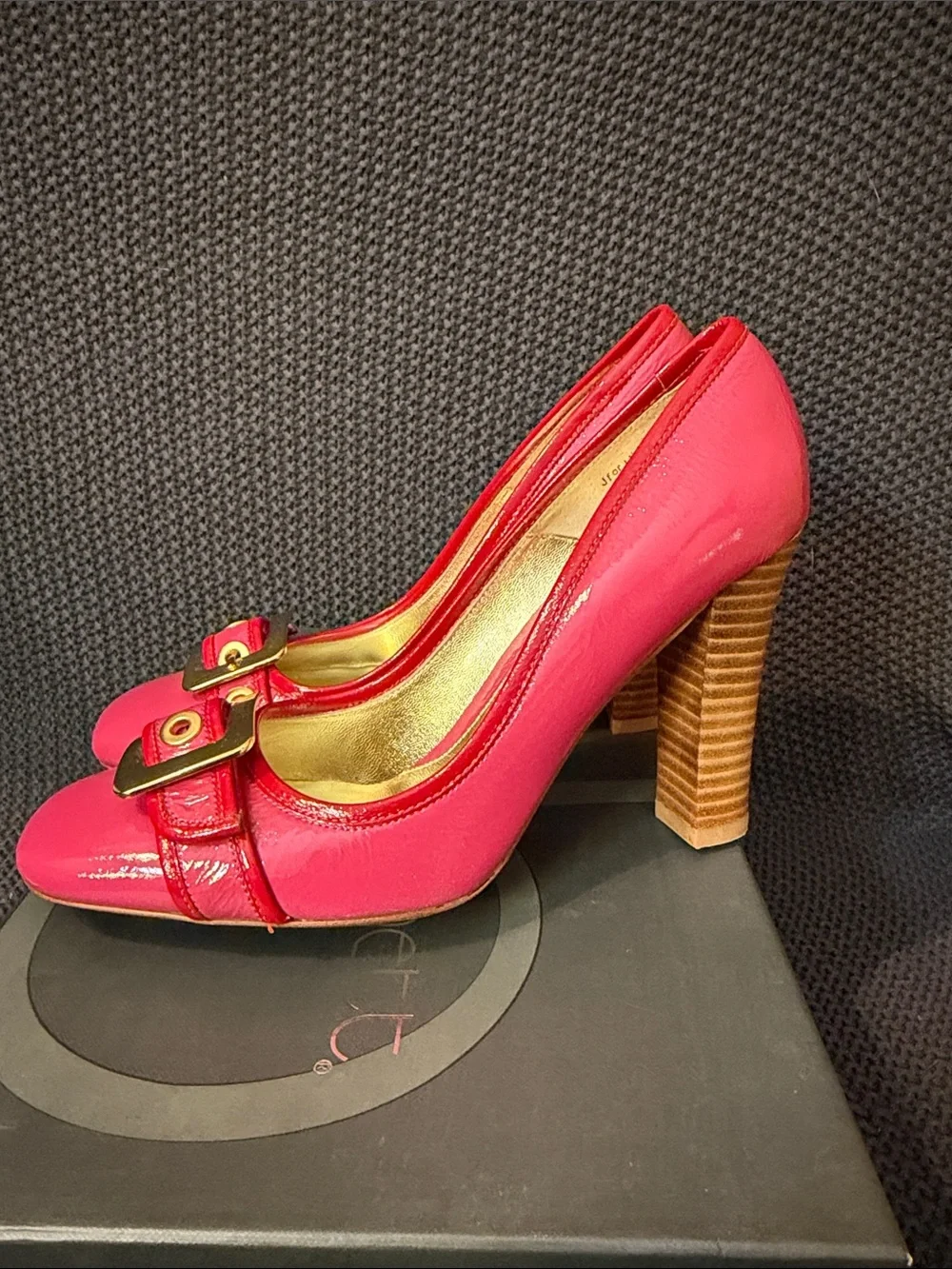 Jessica Bennett Pink Patent Buckle Pumps
